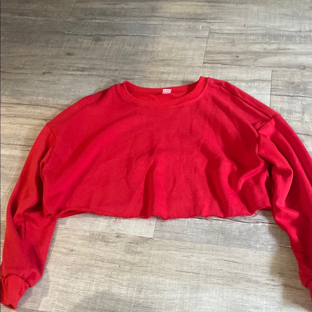 Red Cropped Sweatshirt